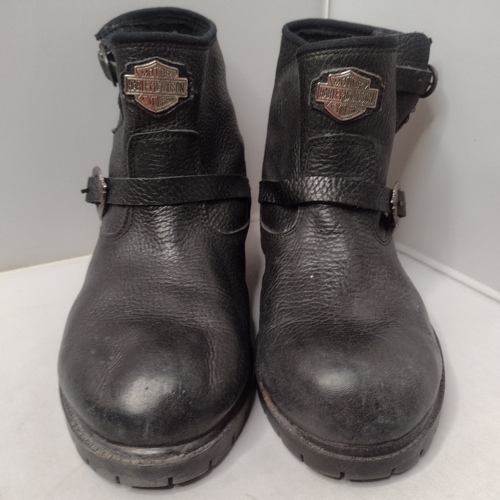 Harley Davidson Women's Leather Riding Boots Size 6.5 Black Boys 5 A5